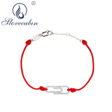 925 Silver Red Rope Bracelet Crystal Rope Women Bracelet