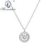 925 Sterling Silver Crystal Pendant Long Chain Necklace for Women Wedding
