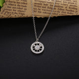 925 Sterling Silver Crystal Pendant Long Chain Necklace for Women Wedding