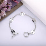 925 Silver T-Lock Bracelet Chain Women Men Jewelry