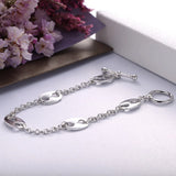 925 Silver T-Lock Bracelet Chain Women Men Jewelry
