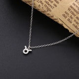 Real 925 Silver Zodiac Pendant Necklace Women Choker Jewelry