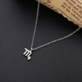 Real 925 Silver Zodiac Pendant Necklace Women Choker Jewelry