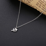 Real 925 Silver Zodiac Pendant Necklace Women Choker Jewelry