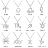 Real 925 Silver Zodiac Pendant Necklace Women Choker Jewelry
