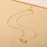 925 Silver Double Heart Pendant Necklace With CZ - Valentine's Gift