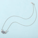 925 Silver Evil Eye CZ Hug Pendant Necklace for Women