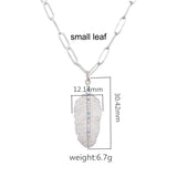 925 Silver Feather Pendant Choker Chain Necklace for Women