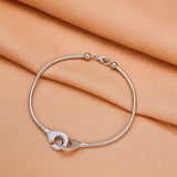 Real 925 Sterling Silver Handcuffs Snake Bracelet For Women Menottes Bangle