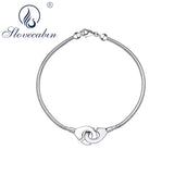 Real 925 Sterling Silver Handcuffs Snake Bracelet For Women Menottes Bangle