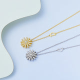 925 Silver Letter D CZ Flowers Necklace Collar Chain Jewelry