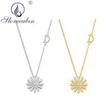 925 Silver Letter D CZ Flowers Necklace Collar Chain Jewelry