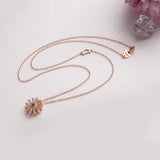 925 Silver Letter D CZ Flowers Necklace Collar Chain Jewelry