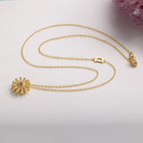925 Silver Letter D CZ Flowers Necklace Collar Chain Jewelry