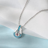 925 Silver Mother & Son Horseshoes Pendant Necklaces