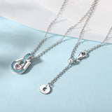 925 Silver Mother & Son Horseshoes Pendant Necklaces