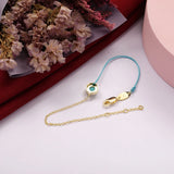 925 Silver Turquoise Crystal Rope-Link Chain Bracelet Women's Jewelry