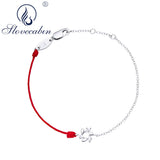 925 Sterling Silver Leaves Link Chain Redling Bracelet