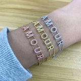 925 Silver Name Femme Bracelets Double Chain For Girls Christmas Gift