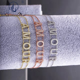 925 Silver Name Femme Bracelets Double Chain For Girls Christmas Gift