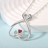 Silver 925 Ring Holder Necklace Birthstone Hug Pendant Adjustable Chain