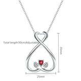 Silver 925 Ring Holder Necklace Birthstone Hug Pendant Adjustable Chain