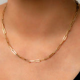 Sterling Silver Paperclip Link Chain Necklace Punk Rock Jewelry