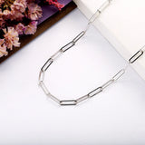 Sterling Silver Paperclip Link Chain Necklace Punk Rock Jewelry