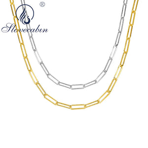 Sterling Silver Paperclip Link Chain Necklace Punk Rock Jewelry