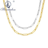 Sterling Silver Paperclip Link Chain Necklace Punk Rock Jewelry