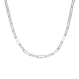 Sterling Silver Paperclip Link Chain Necklace Punk Rock Jewelry