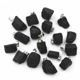 25PCS Natural Stone Tourmaline Pendants for DIY Jewelry Making