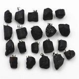 25PCS Natural Stone Tourmaline Pendants for DIY Jewelry Making