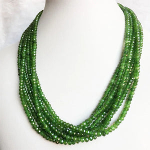 Faceted Clear Green Taiwan Jade Necklace Natural Stone Beaded Choker