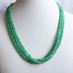 Green Aventurine Jade Necklace Natural Stone Beaded Choker Collar
