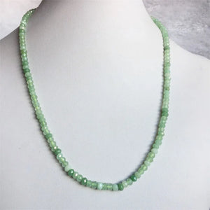 Green Prehnite Grape Jade Necklace Natural Stone Beaded Choker Collar