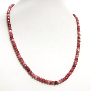 Faceted Ruby Jade Necklace for Women Natural Stone Choker Jewelry