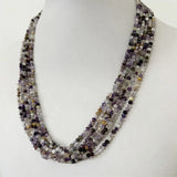 3MM Faceted Cacoxenite Rutilated Purple Lodolite Quartz Necklace