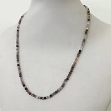 3MM Faceted Cacoxenite Rutilated Purple Lodolite Quartz Necklace