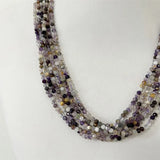 3MM Faceted Cacoxenite Rutilated Purple Lodolite Quartz Necklace