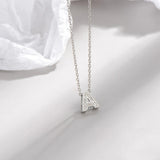Sterling Silver A-Z Alphabet Pendant Necklace Zircon Letter Charm Choker