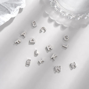 Sterling Silver A-Z Alphabet Pendant Necklace Zircon Letter Charm Choker