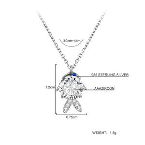 925 Silver Fish Zircon Pendant Necklace for Women