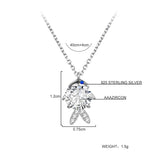 925 Silver Fish Zircon Pendant Necklace for Women
