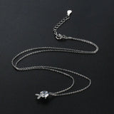 925 Silver Fish Zircon Pendant Necklace for Women