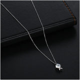 925 Silver Fish Zircon Pendant Necklace for Women
