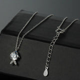 925 Silver Fish Zircon Pendant Necklace for Women