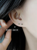 925 Silver Green Zircon Stud Earrings Inlaid Crystals Wedding Jewelry