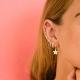 925 Silver Enamel Star/Moon/Heart Stud Earrings for Women