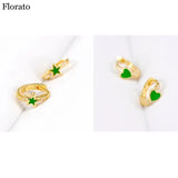 925 Silver Enamel Star/Moon/Heart Stud Earrings for Women